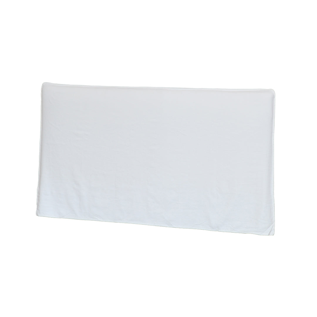 Harlow Slip Cover Headboard-Ivory in room setting – Home Lab NZ