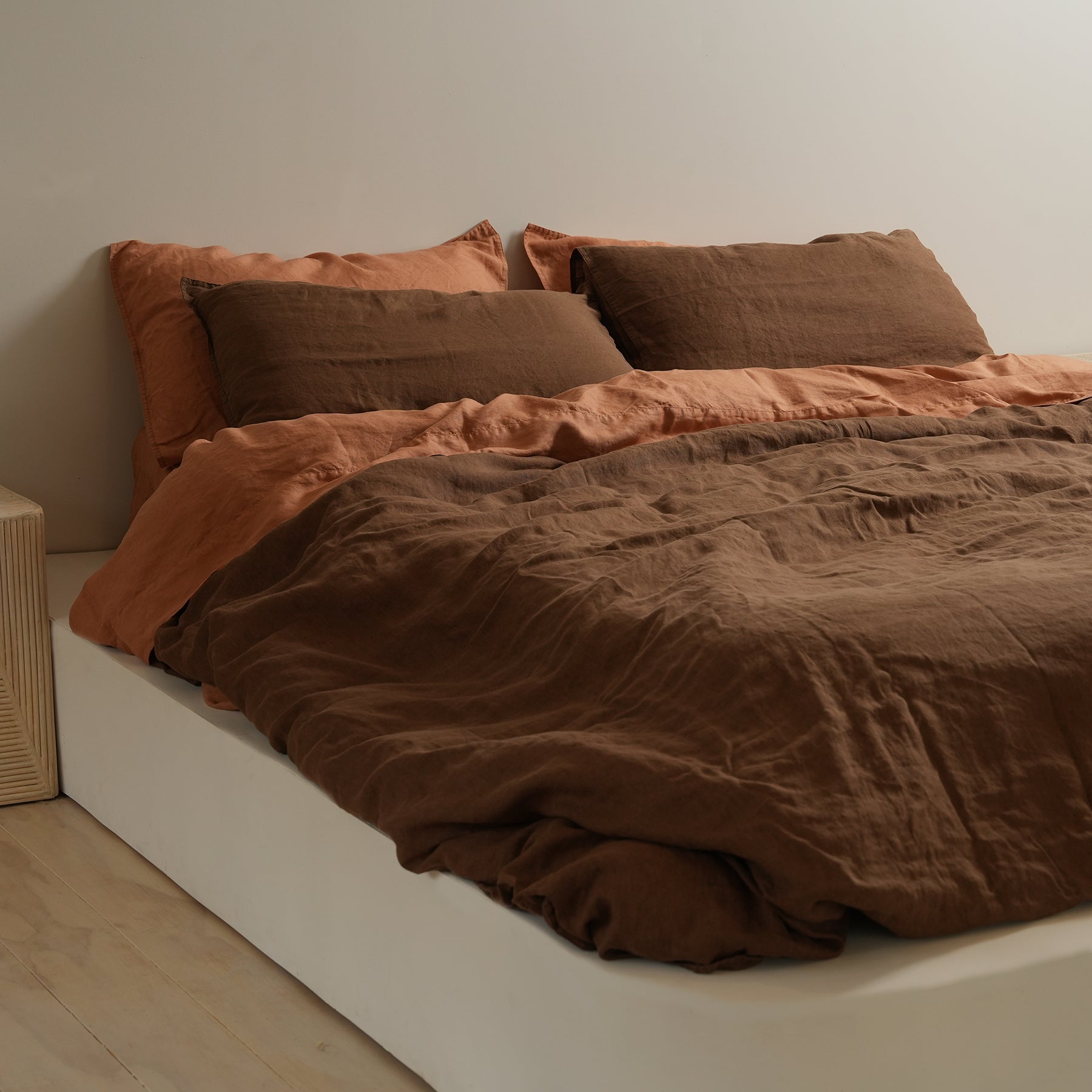French Flax Linen Sheet set in Hazelnut – Home Lab NZ