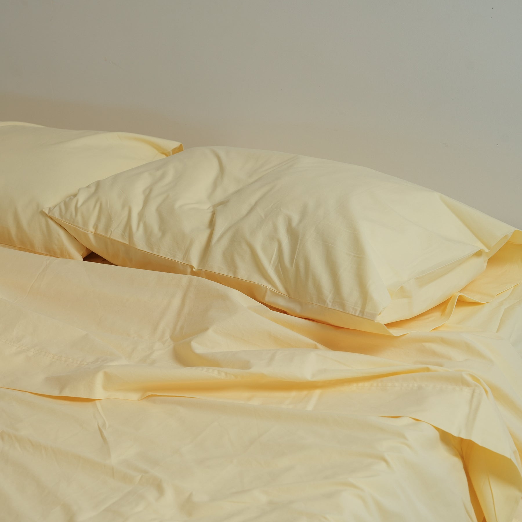 100% Stonewashed Cotton Pillowcase Pair- Butter