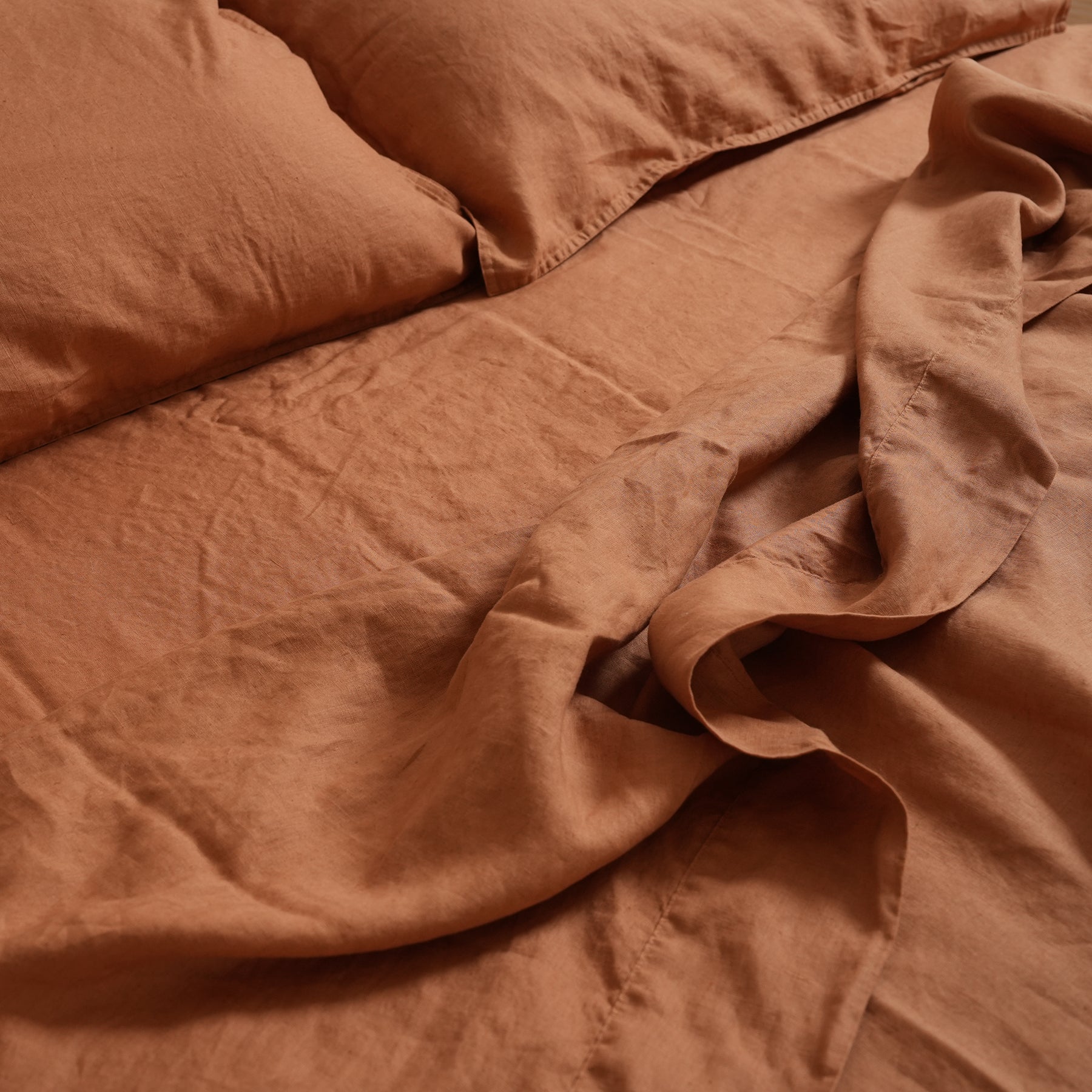 French Flax Linen Sheet set in Hazelnut – Home Lab NZ