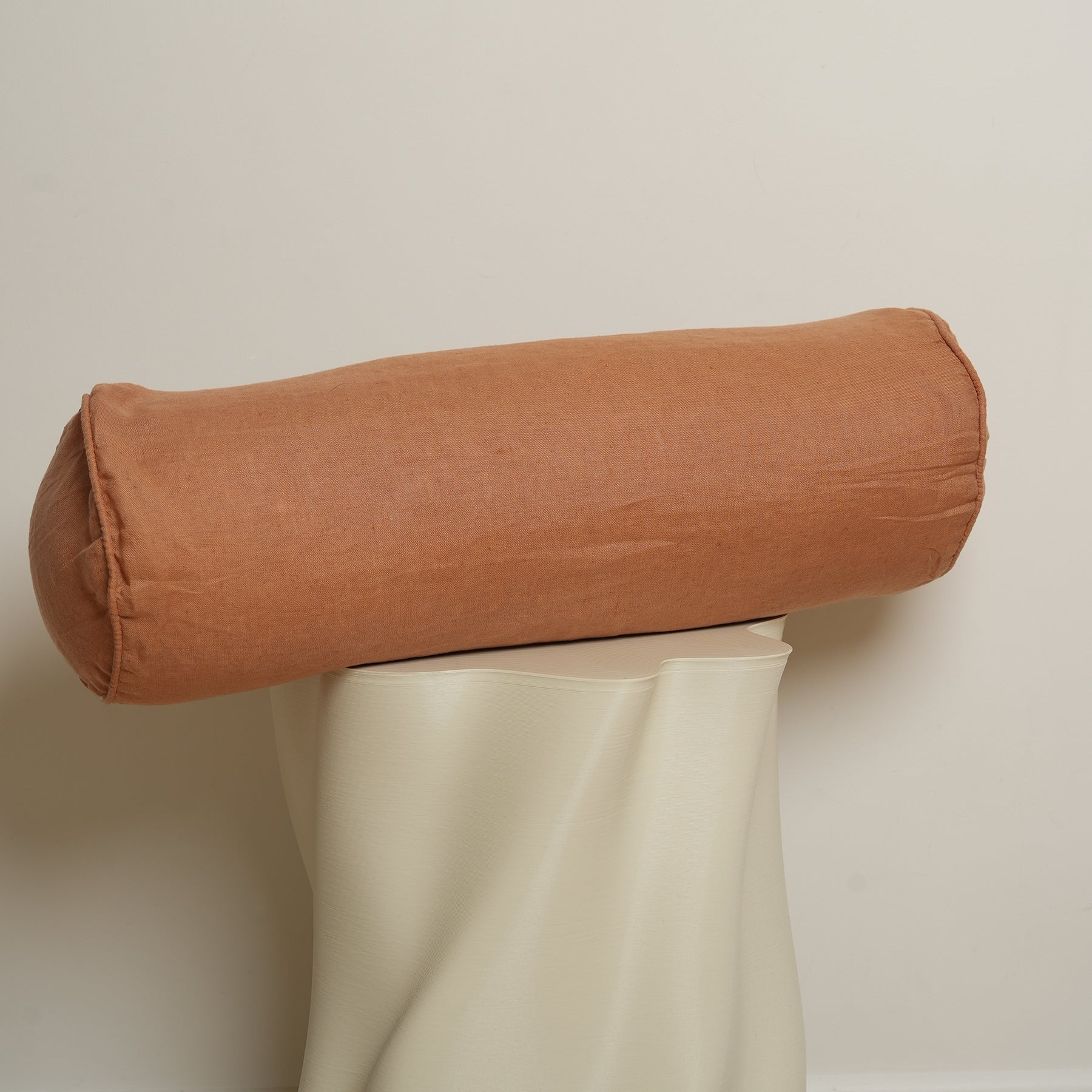 French Flax Linen Feather filled Bolster Cushion in Hazelnut – Home Lab NZ