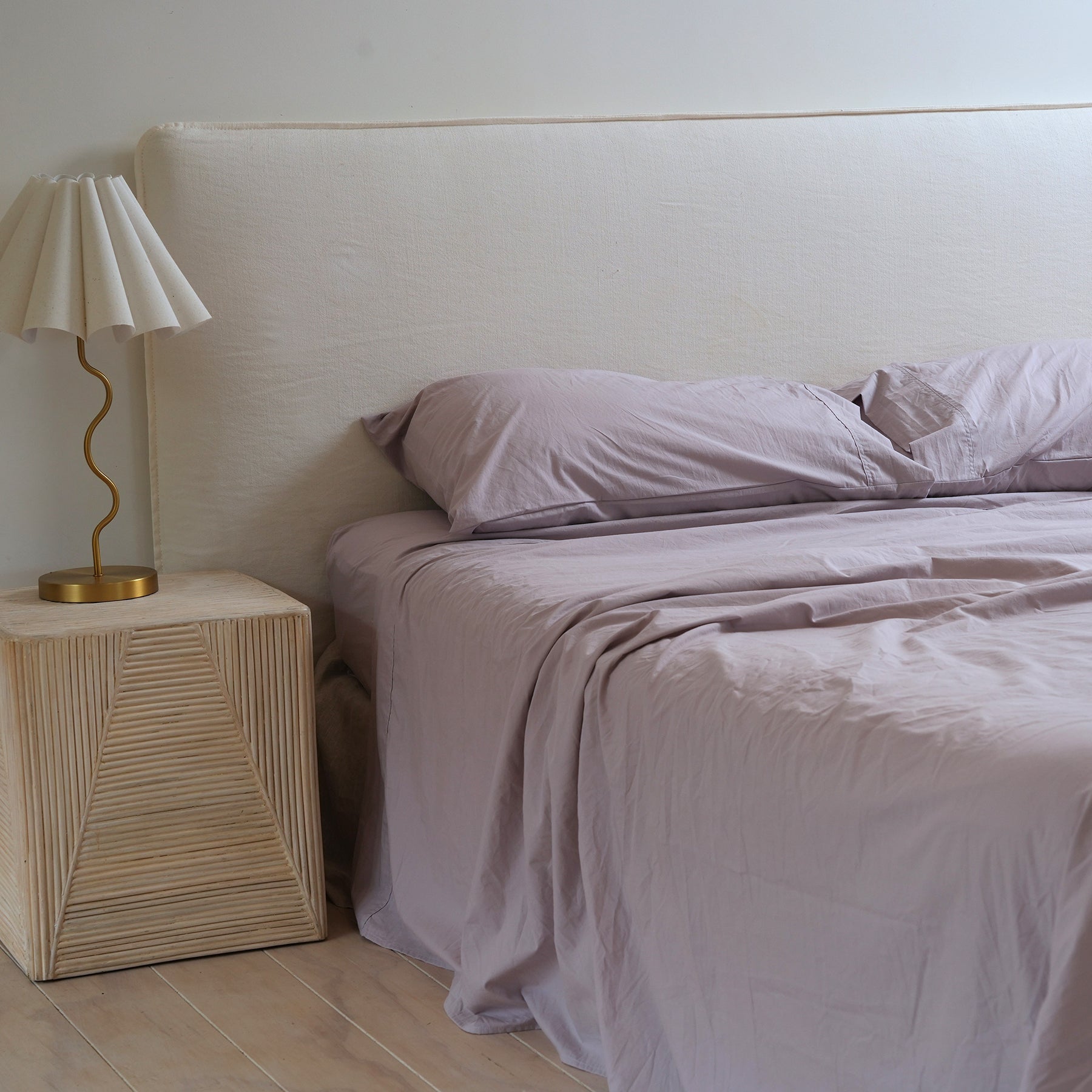 Stonewashed Cotton Sheet Set in Lavender – Home Lab NZ