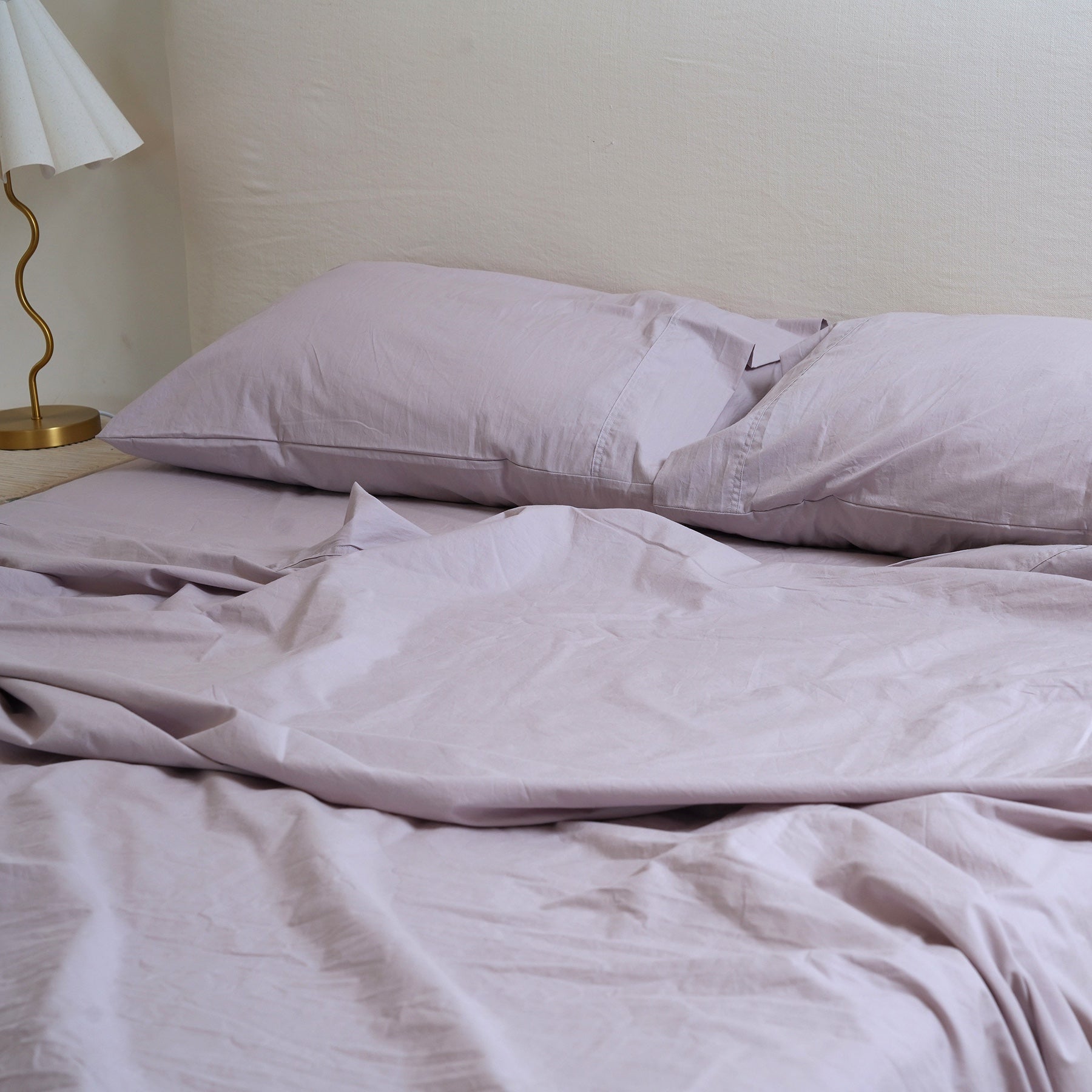 Stonewashed Cotton Sheet Set in Lavender – Home Lab NZ