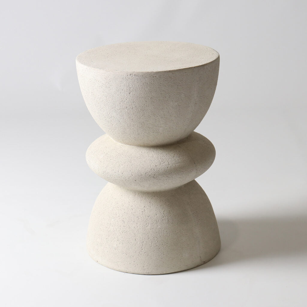 Fibreglass Hourglass Stool - Off White