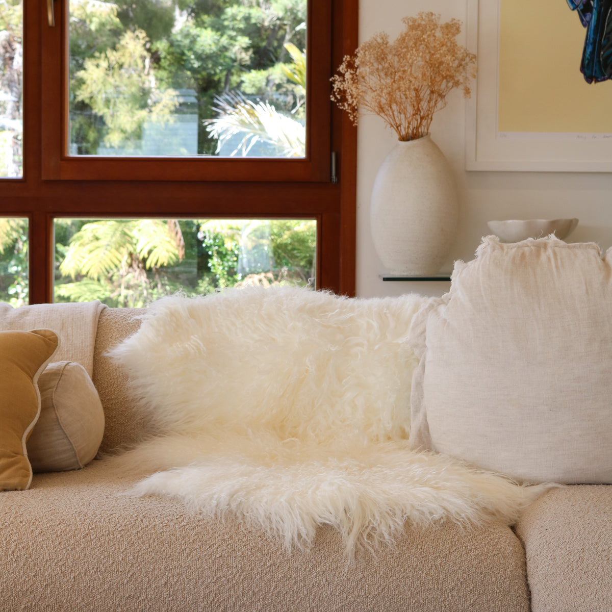 Tibetan Lambskin Rug - Ivory