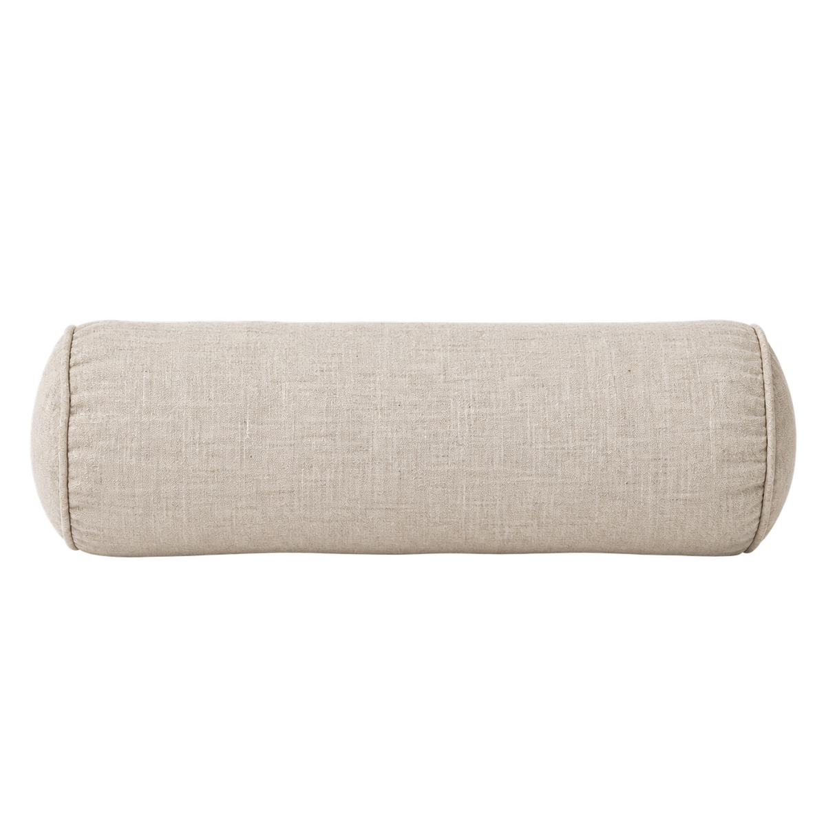 100% French Flax Linen Feather filled Bolster Cushion- Natural Oat