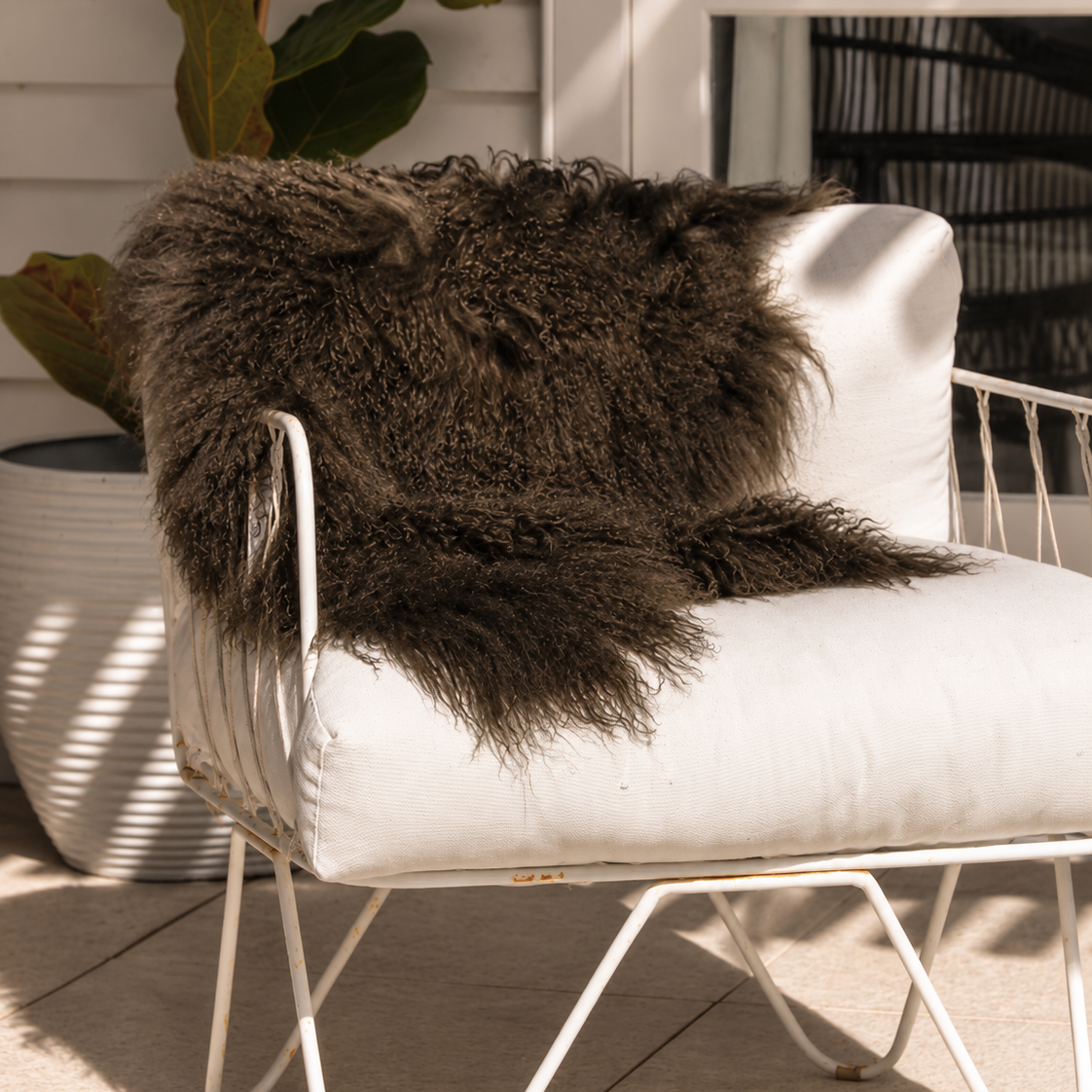 Tibetan Lambskin Rug - Olive