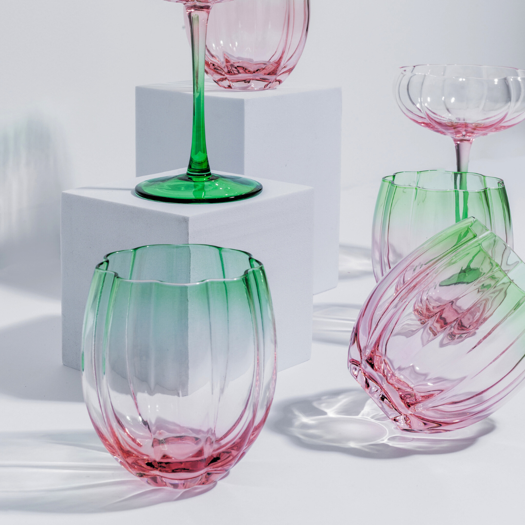 Petal Stemless Glass- Watermelon in Set of 4 – Home Lab NZ
