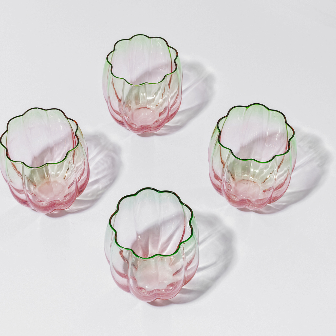 Petal Stemless Glass- Watermelon in Set of 4 – Home Lab NZ