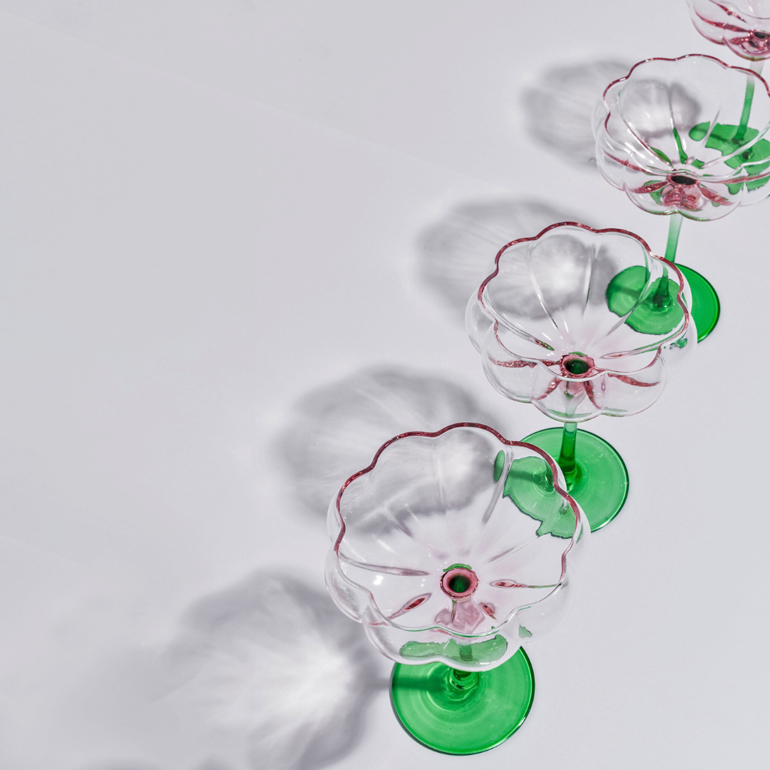 Petal Cocktail Glass- Watermelon in Set of 4 – Home Lab NZ