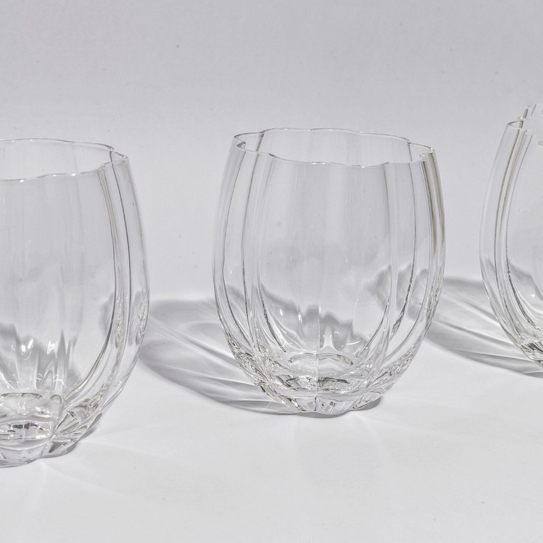 Petal Stemless Glass- Clear in Set of 4 – Home Lab NZ