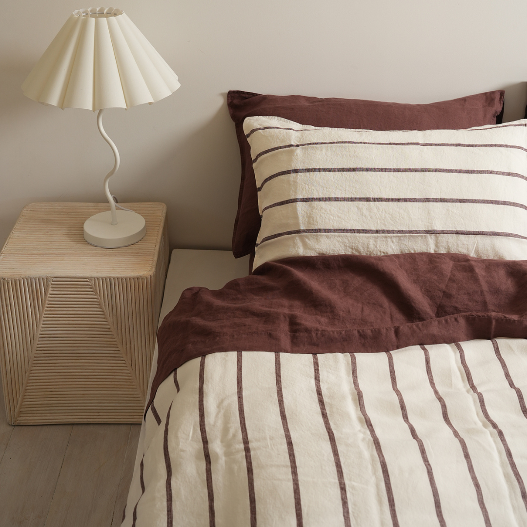 100% French Flax Linen Sheet set- Cocoa