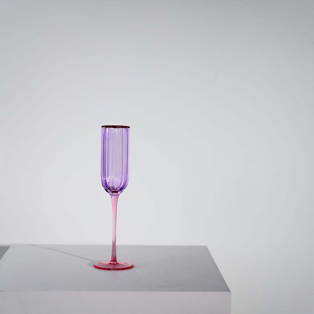 Petal Champagne Flute- Set of 4- Lilac/Blush