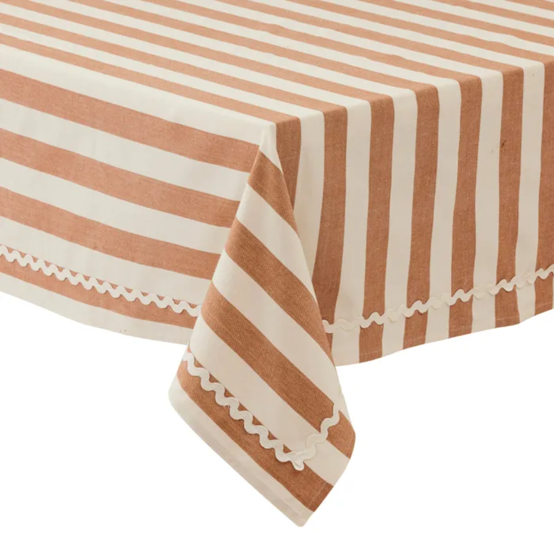 Orla Cotton Table Cloth Terracotta/Ivory