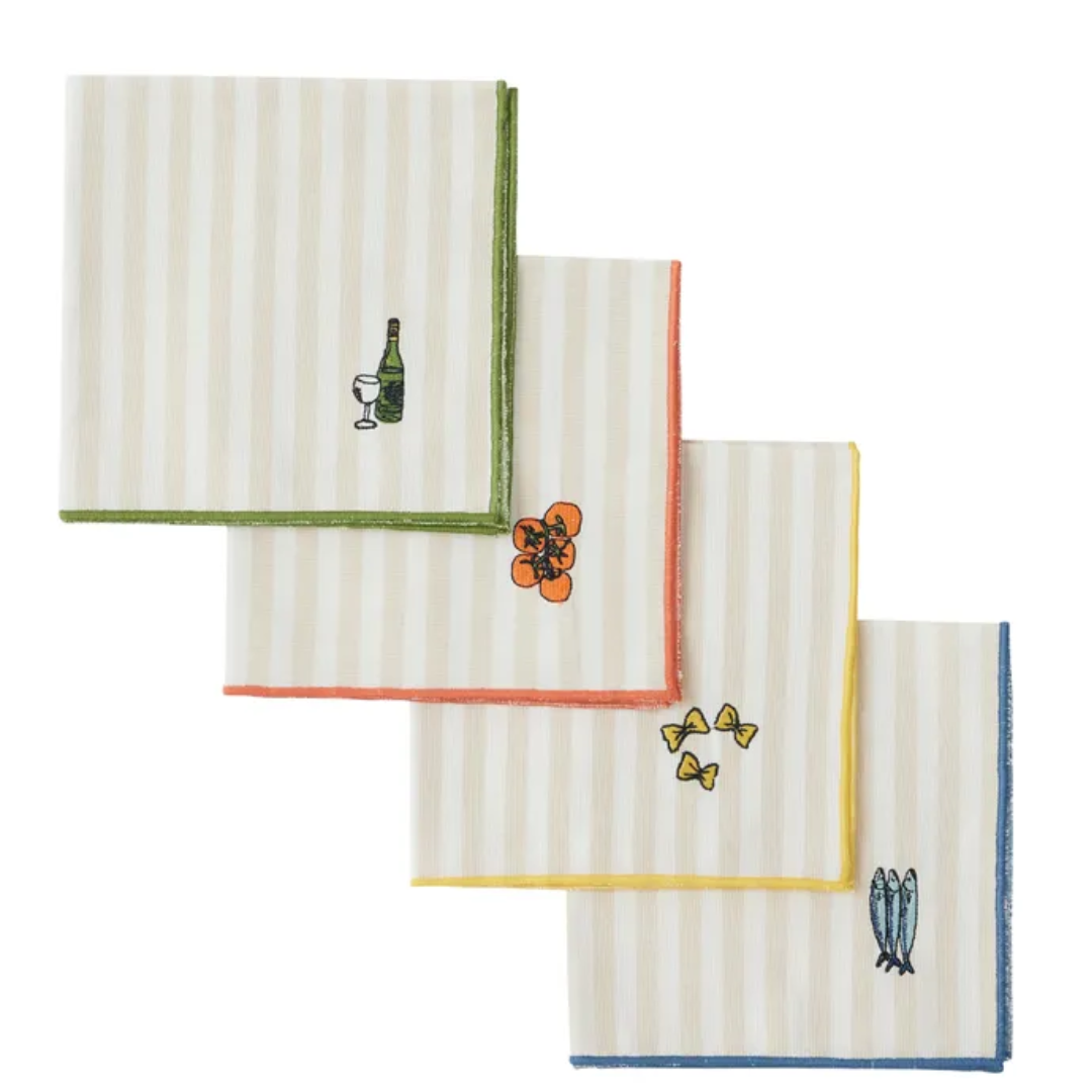 Deli S/4 Cotton Emb'd Napkins 40x40cm