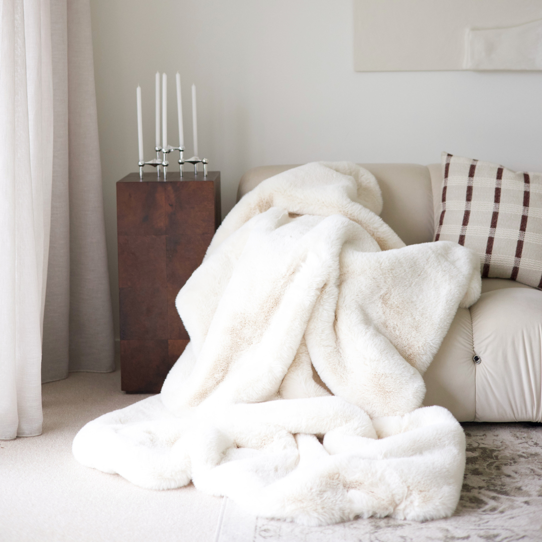 Vegan Fur Throw - Big Bear Cream