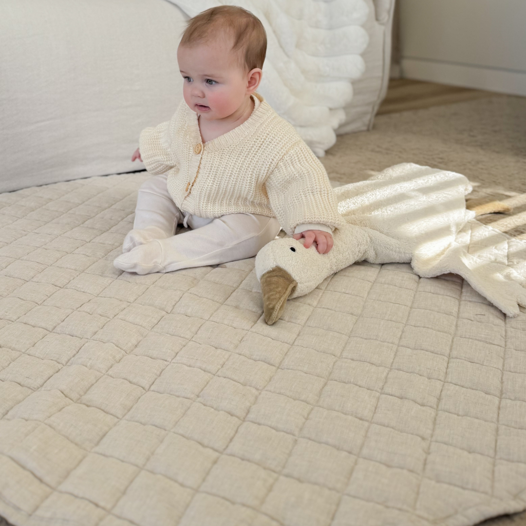 100% French Flax Linen Playmat- Natural Oat