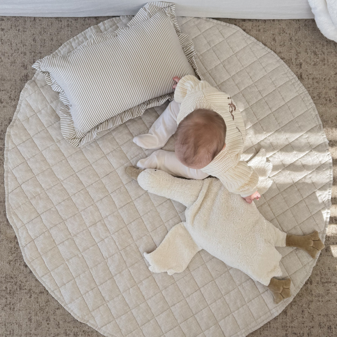 100% French Flax Linen Playmat- Natural Oat