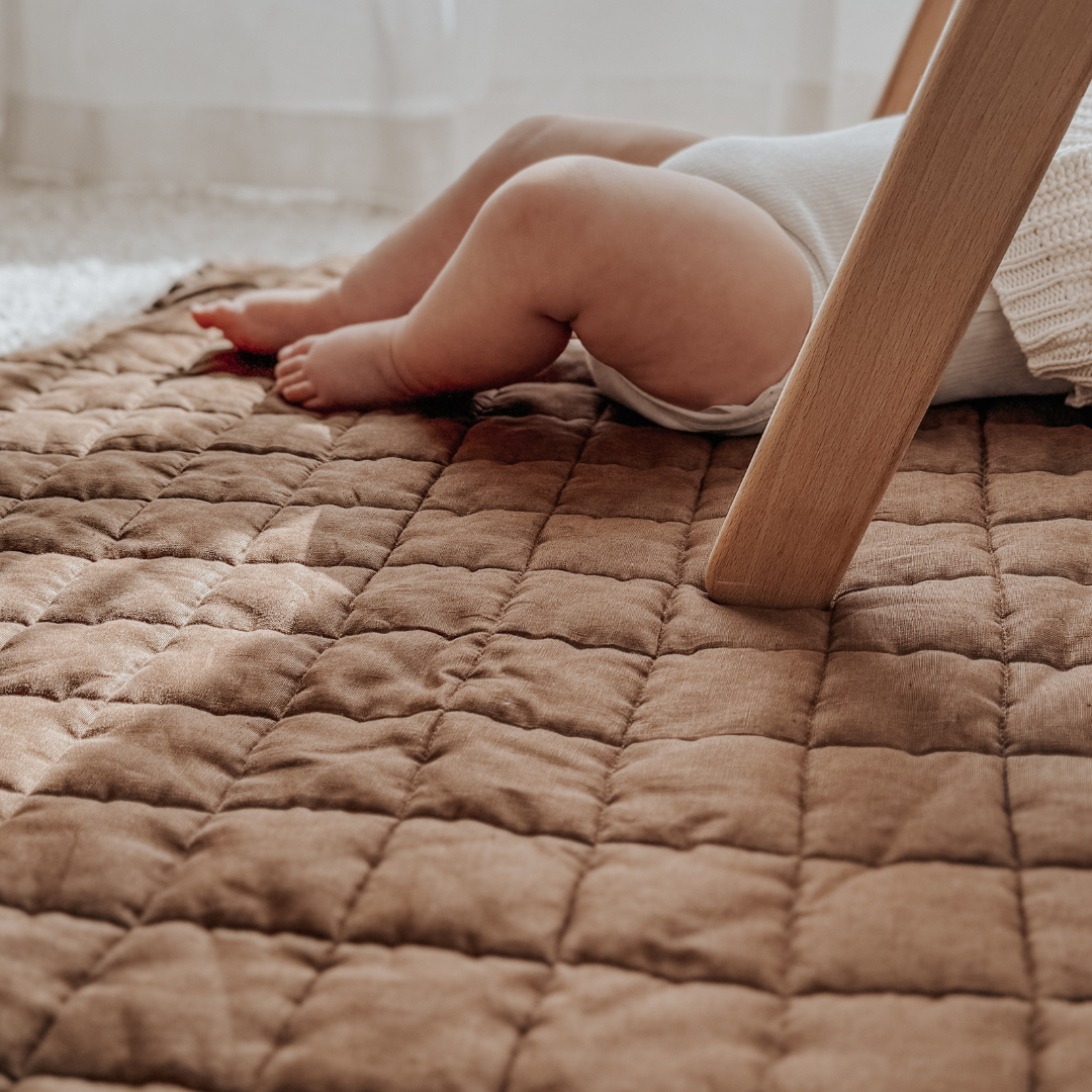 100% French Flax Linen Playmat- Mocha