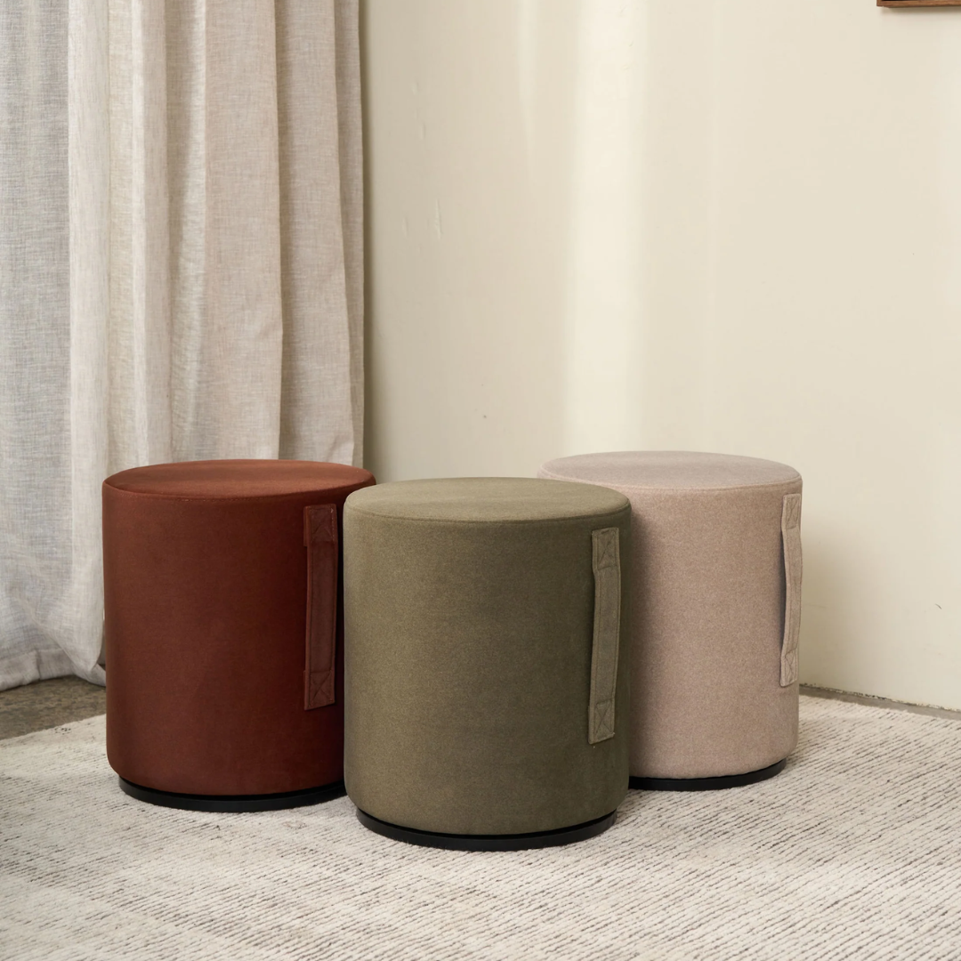 Mee Swivel Ottoman- Olive