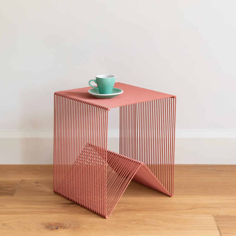 Willowby Cube in Adobe – wire cube side table | Home Lab