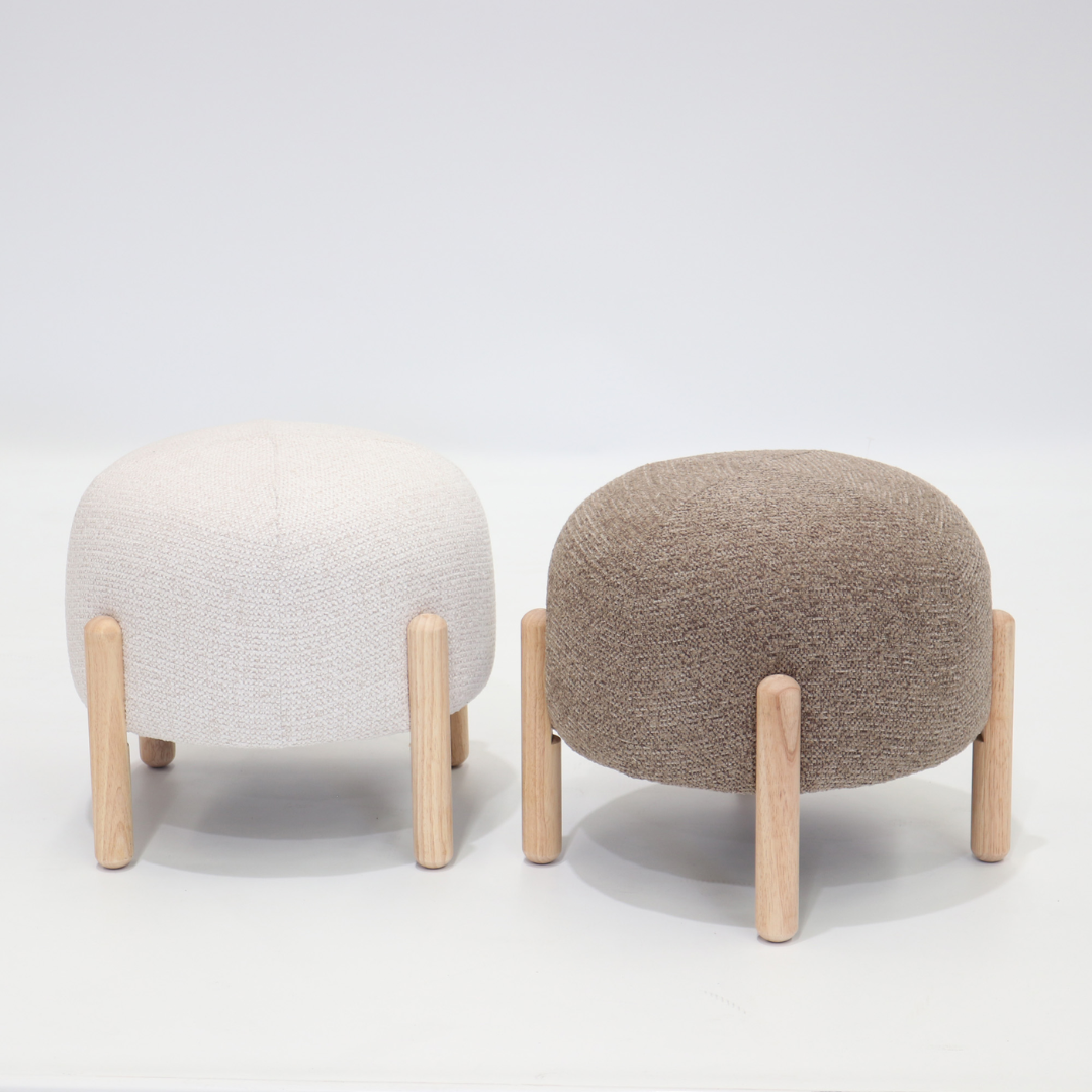 Carmen stool in cream, detail view