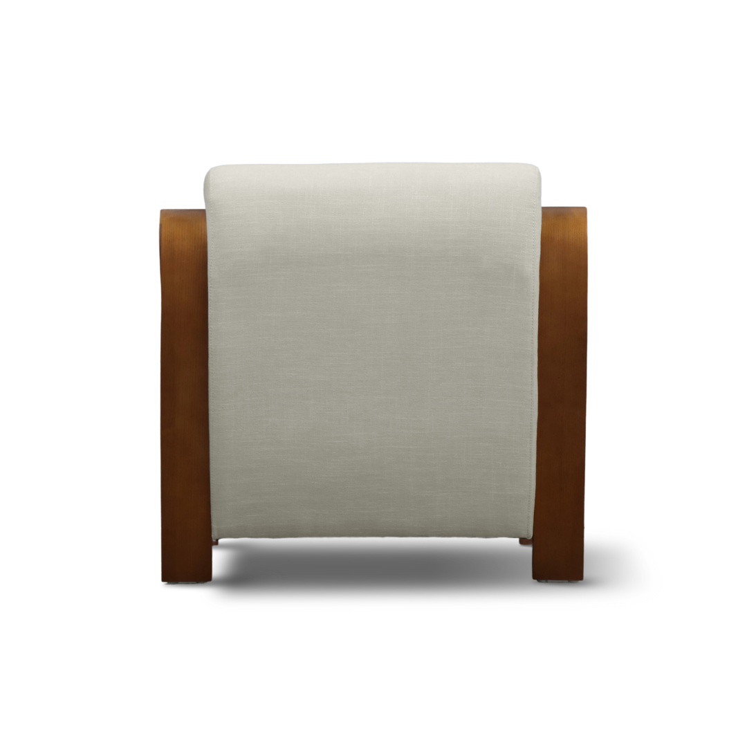 Clara accent chair linen, side view