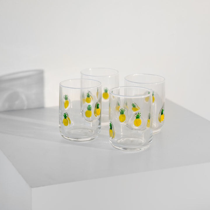Pineapple Icon Glass- Set of 4
