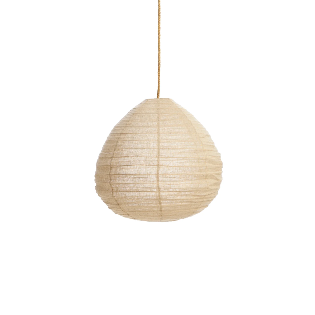 Taupe linen lantern in pear 60cm