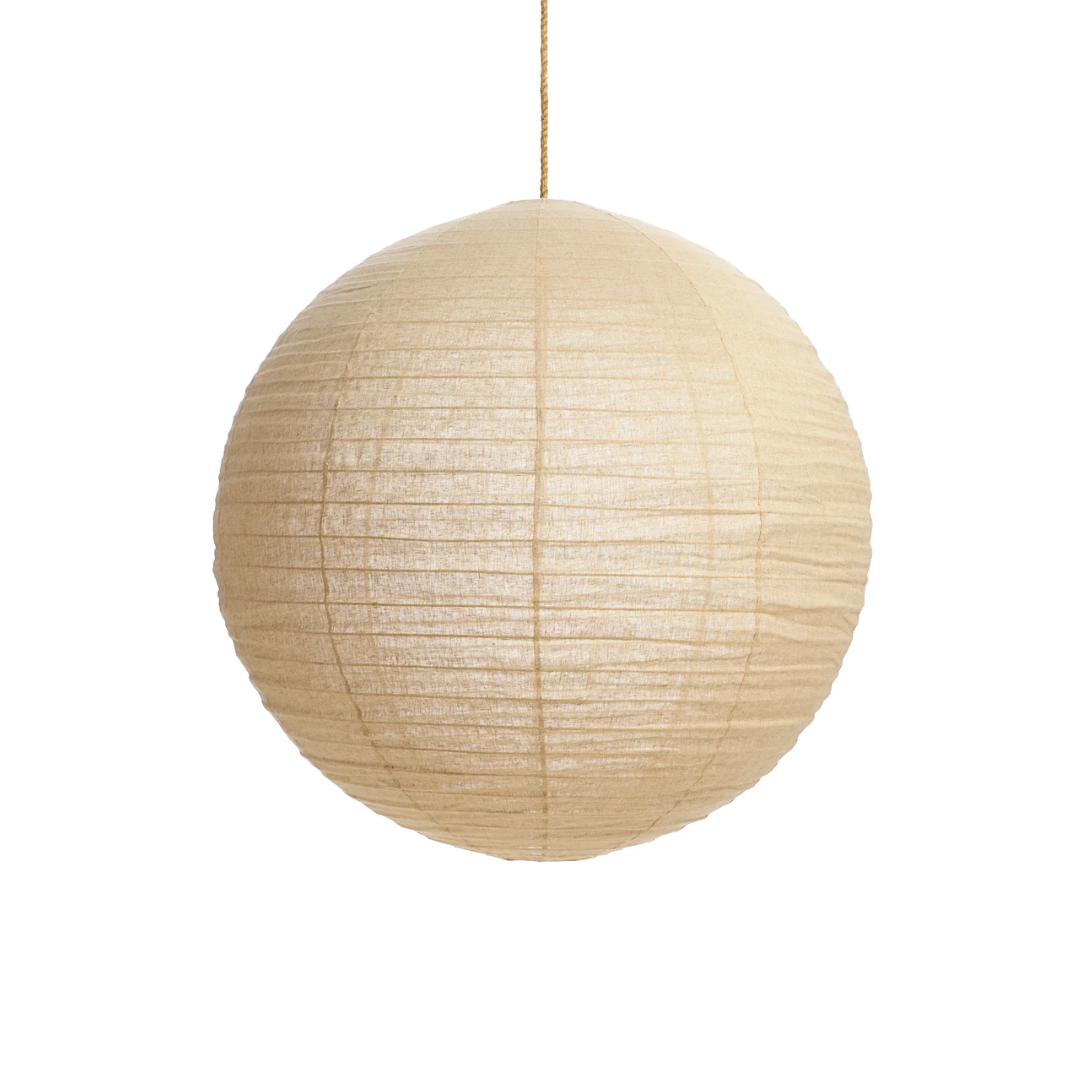 Taupe linen lantern in round 50cm
