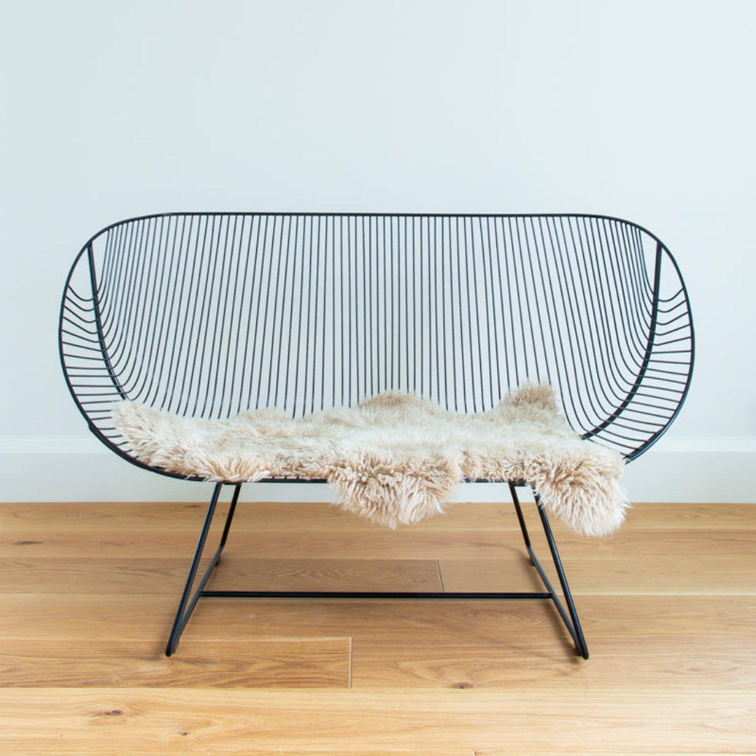 Orere wire sofa in Black stainless steel, outdoor coastal sofa