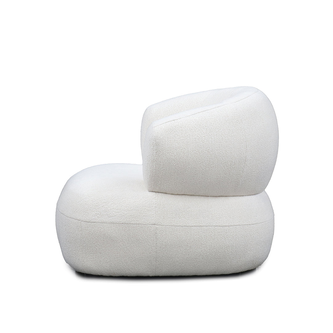 Boucle Bubble chair side view – Home Lab NZ