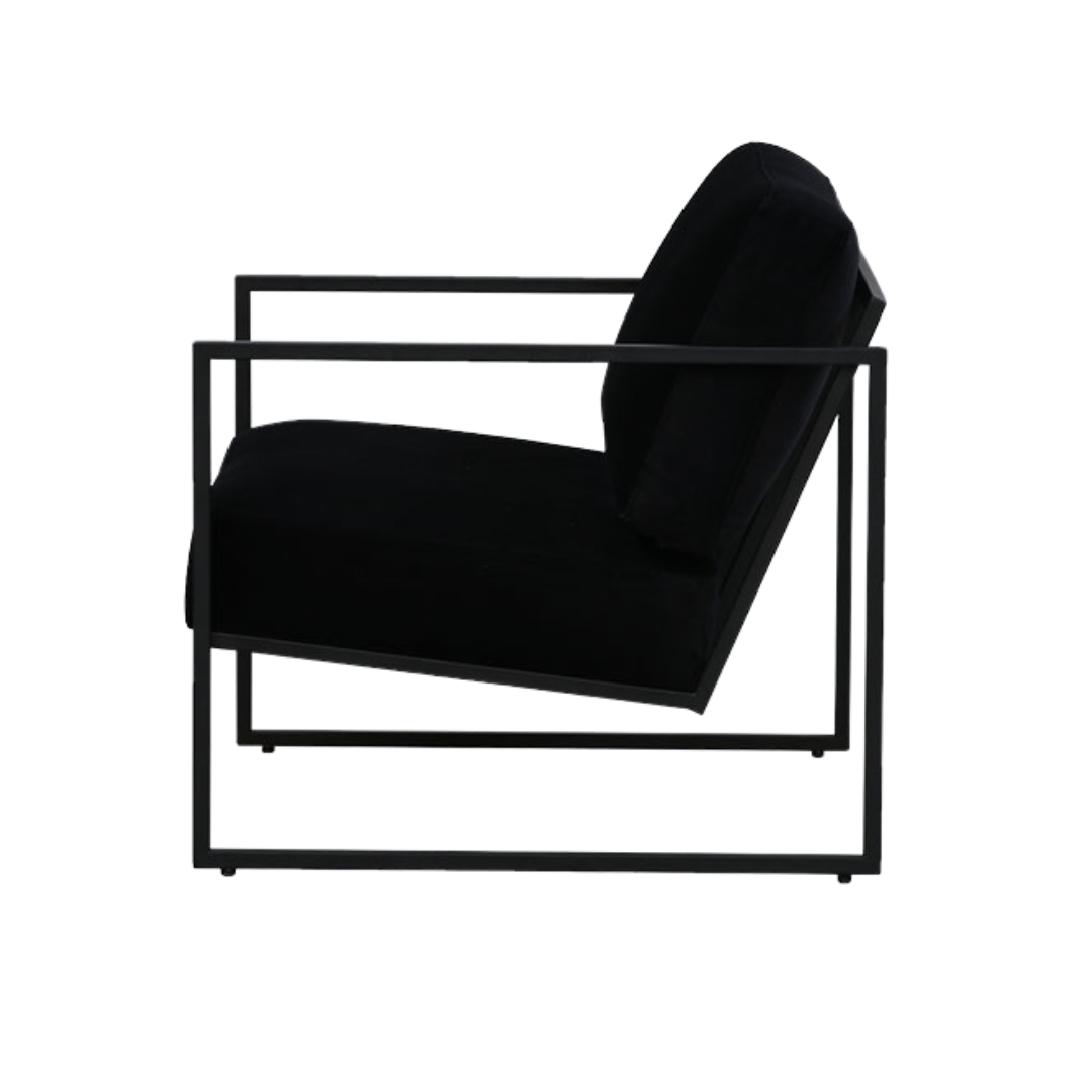 Soho Frame Chair -Black side view – Home Lab NZ