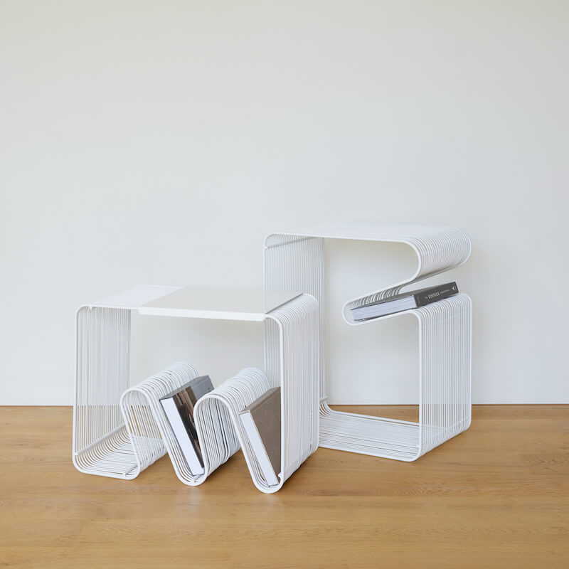 Bantay Nesting Tables in White – wire side tables set | Home Lab