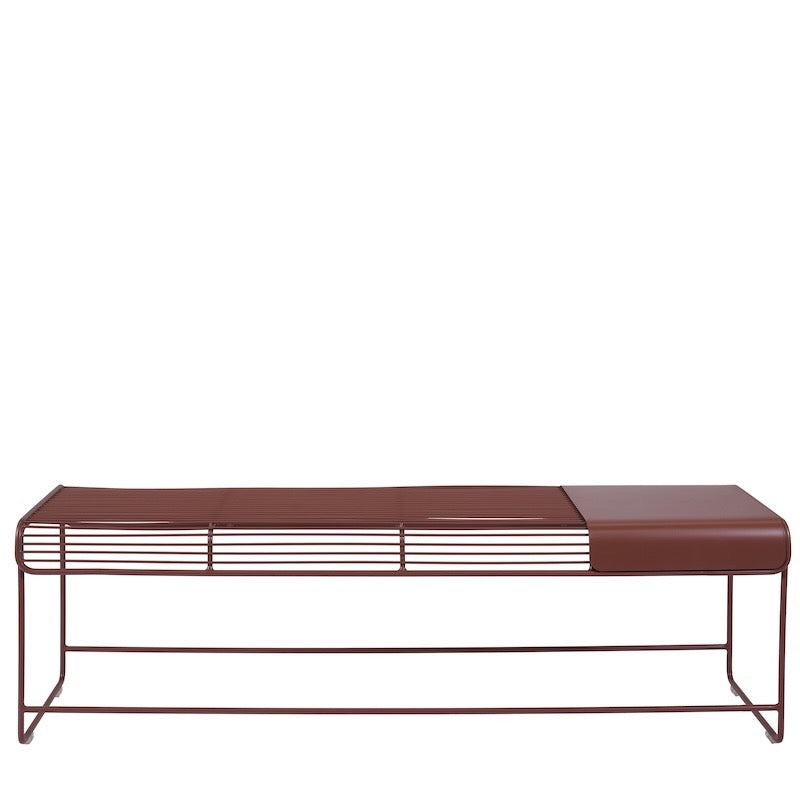 Benmore bench seat in Stainless Steel detail view