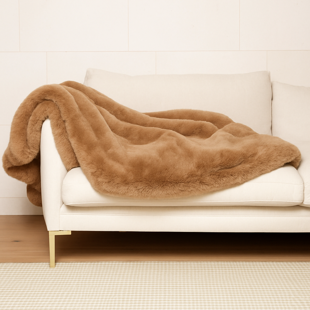 Vegan Fur Throw -Mocha