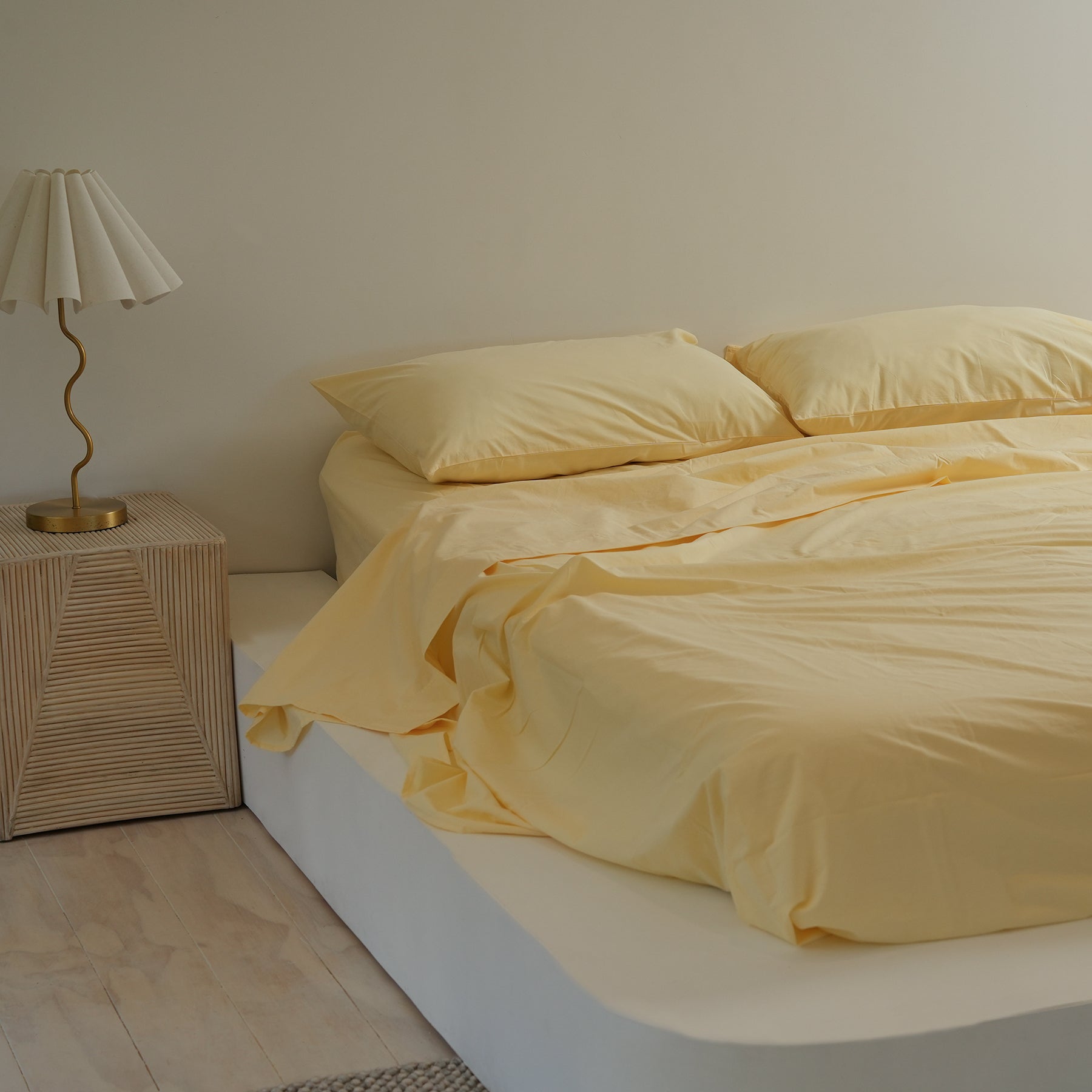 100% Stonewashed Cotton Sheet Set- Butter