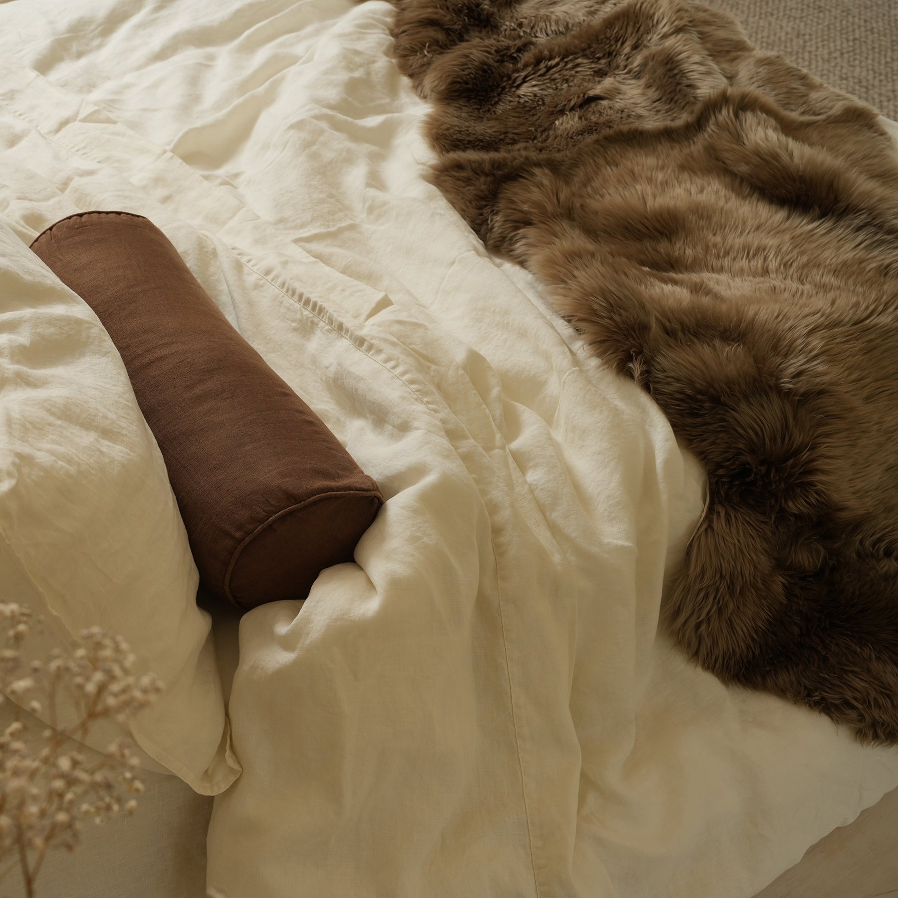 French Flax Linen Duvet Cover Set in Milk – Home Lab NZ