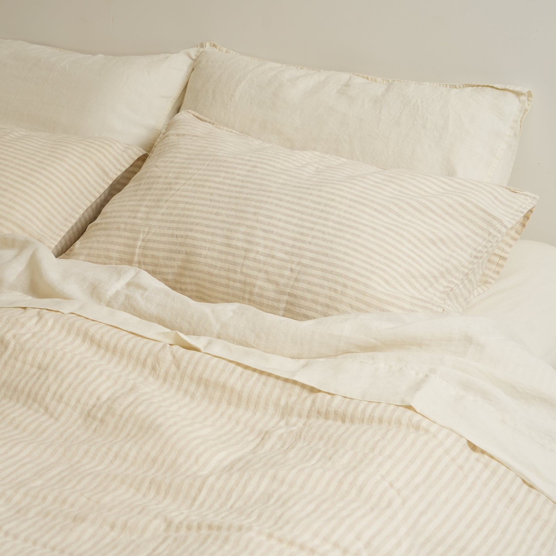 French Flax Linen Sheet set in Milk – Home Lab NZ