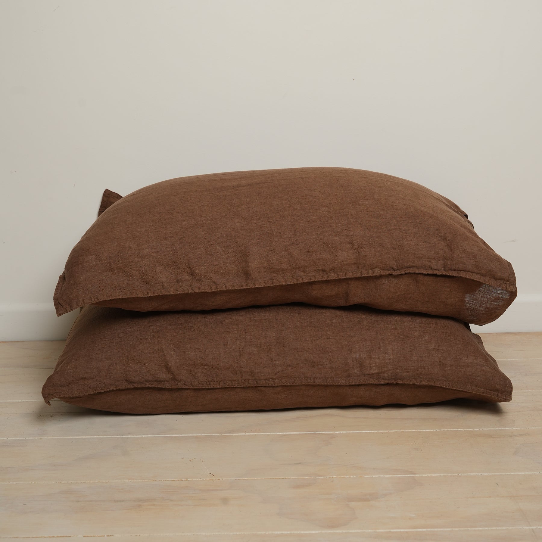 100% French Linen Pillowcase Pair- Mocha