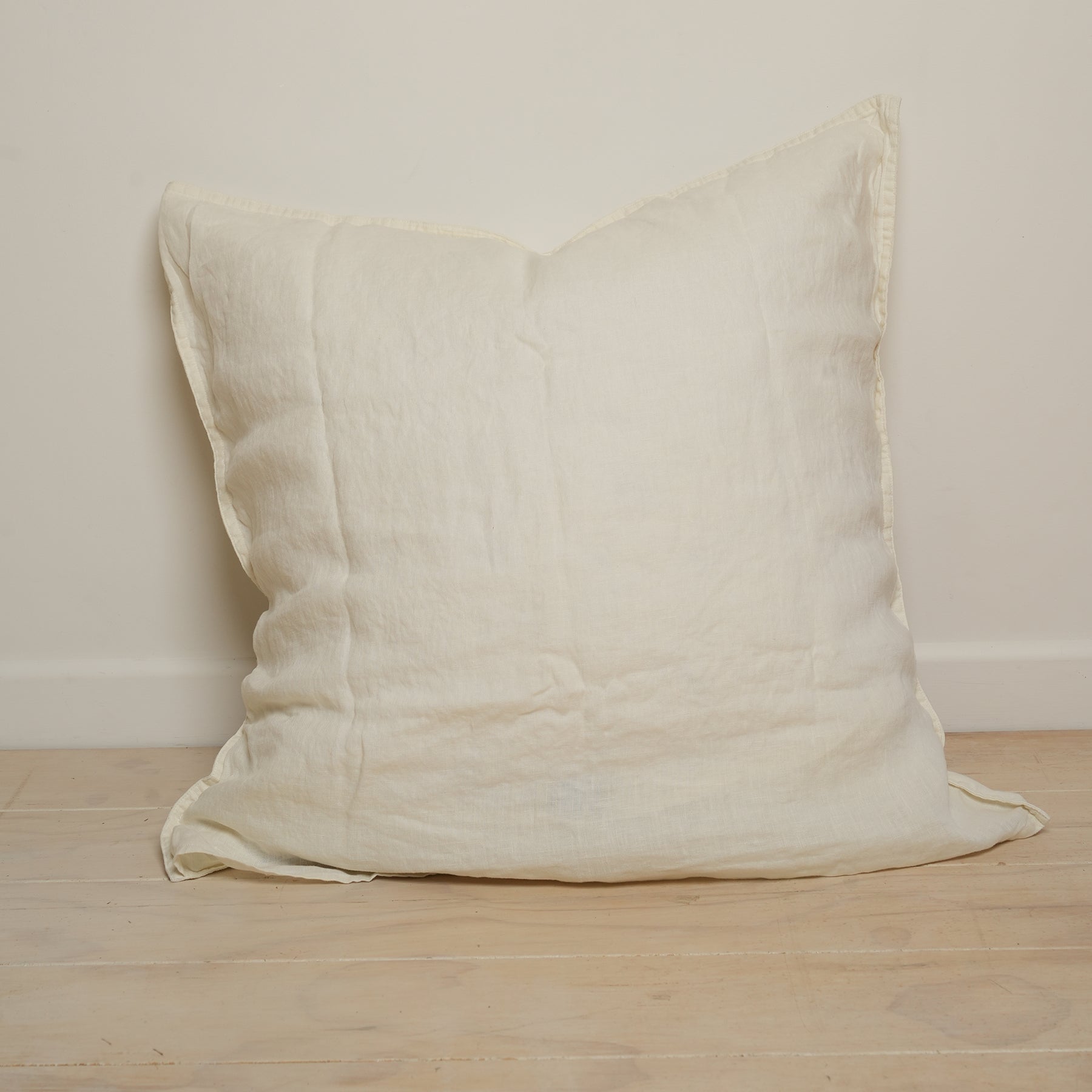 100% French Linen Euro pillowcase- Milk