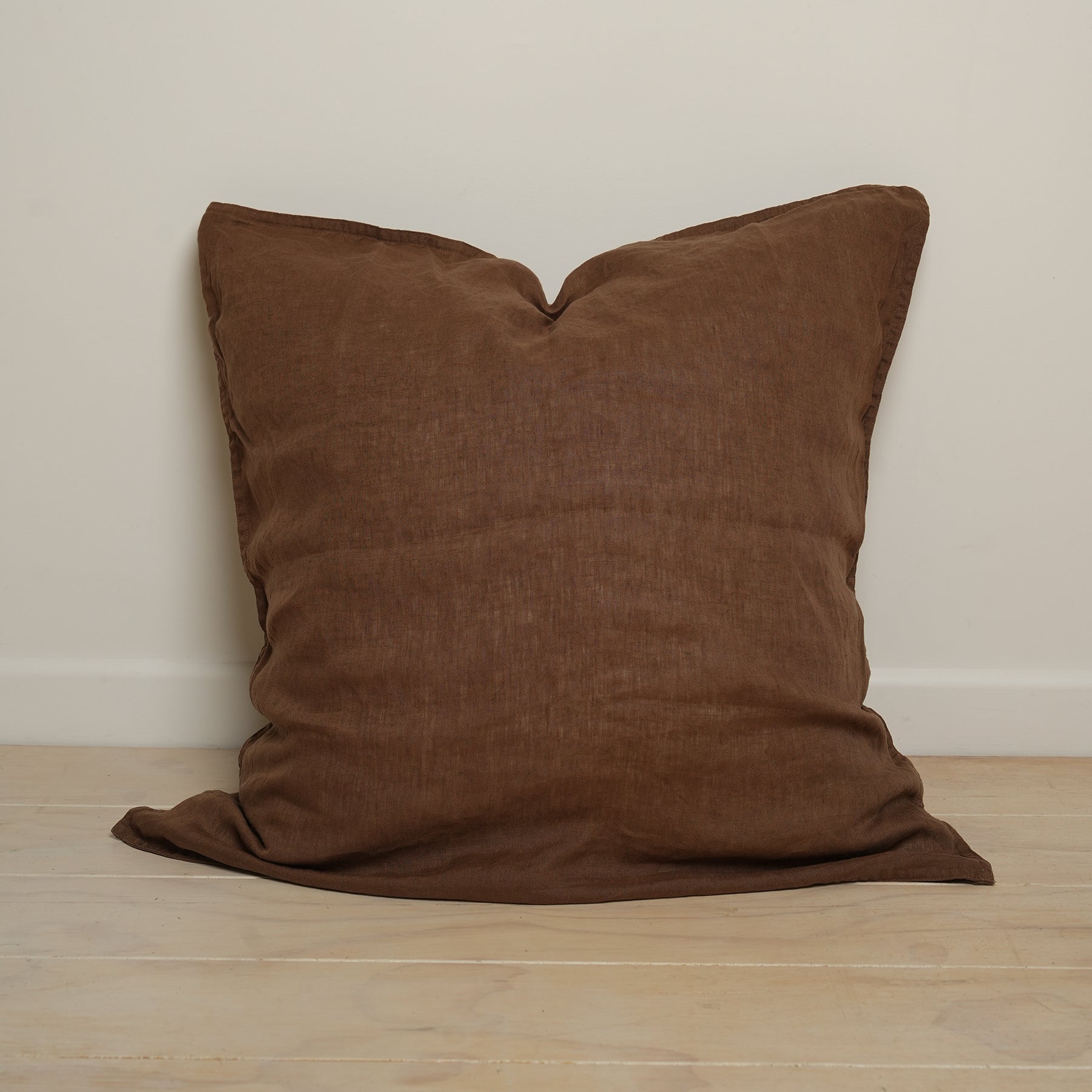 100% French Linen Euro pillowcase- Mocha