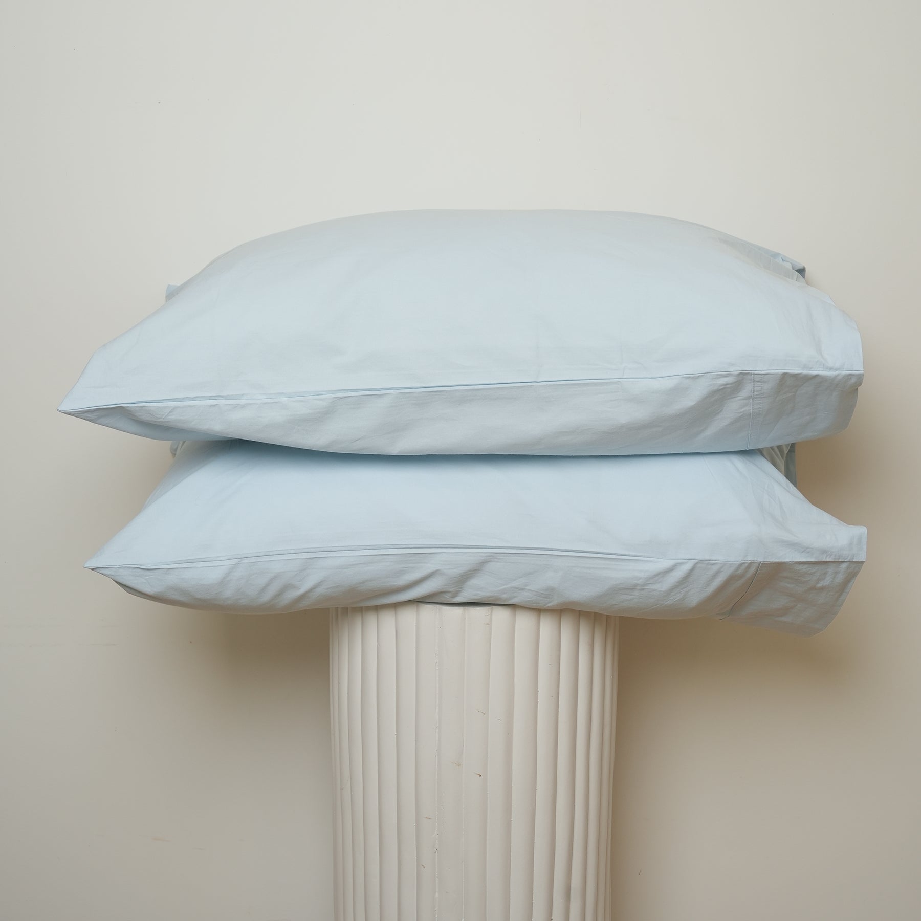 100% Stonewashed Cotton Pillowcase Pair- Sky Blue