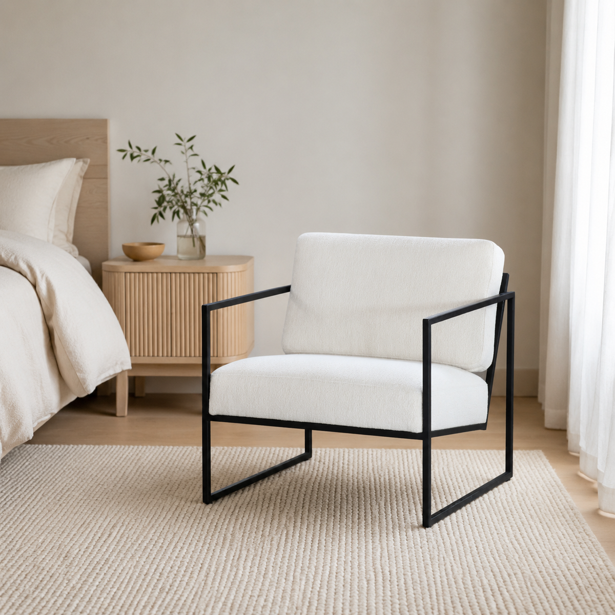 Soho Frame Chair - Boucle styled in a Home Lab interior — option C