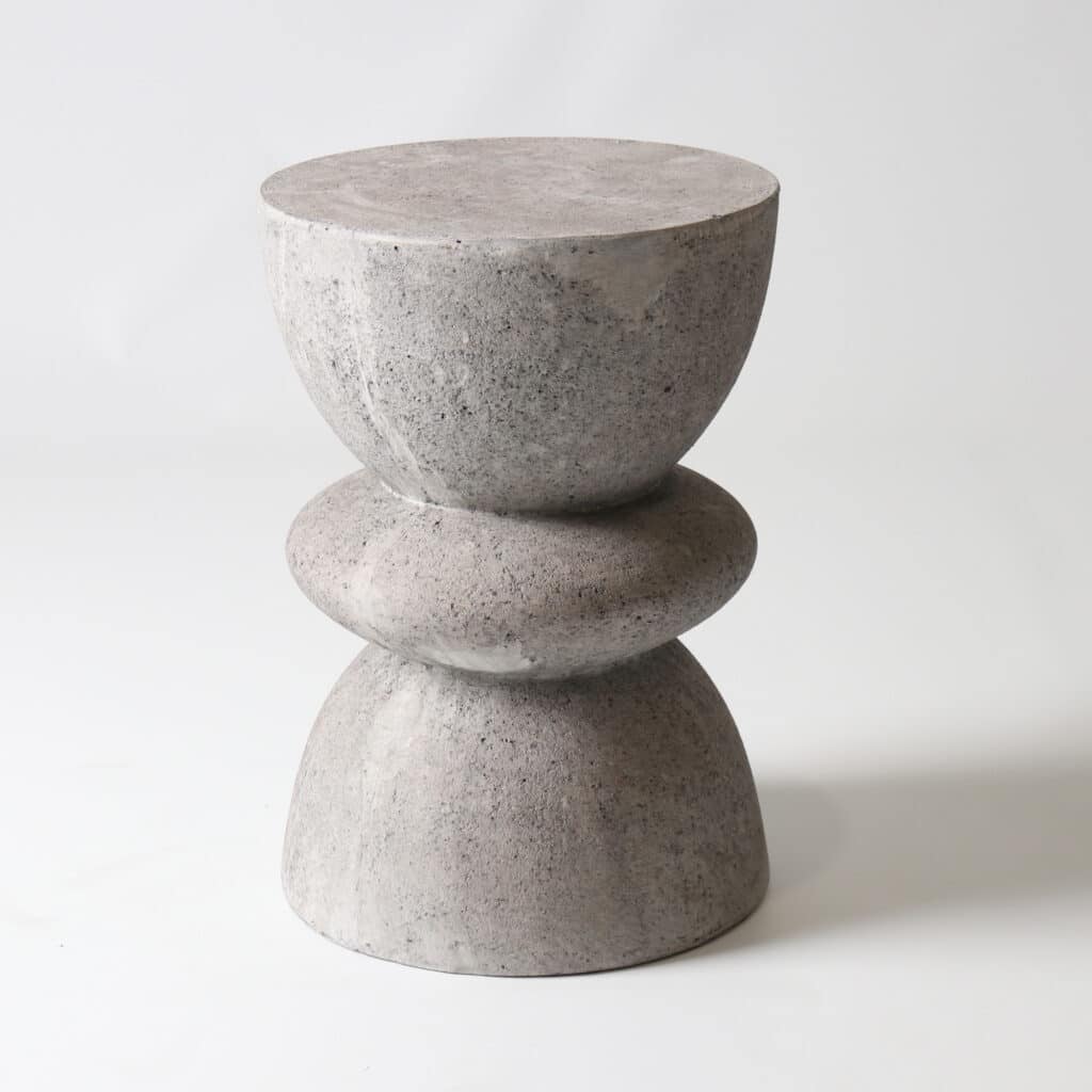 Fibreglass Hourglass Stool - Grey