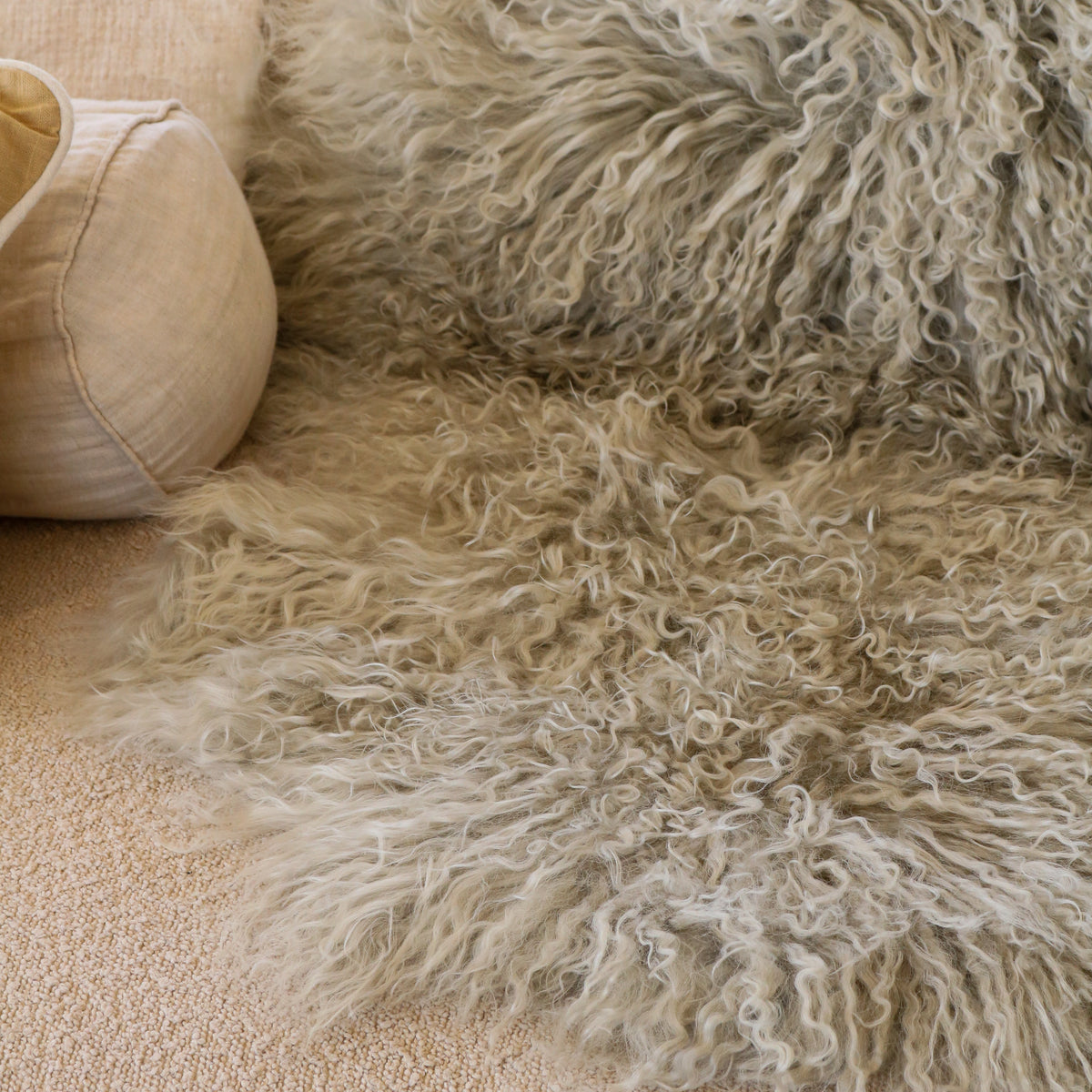 Tibetan Lambskin Rug- Fawn