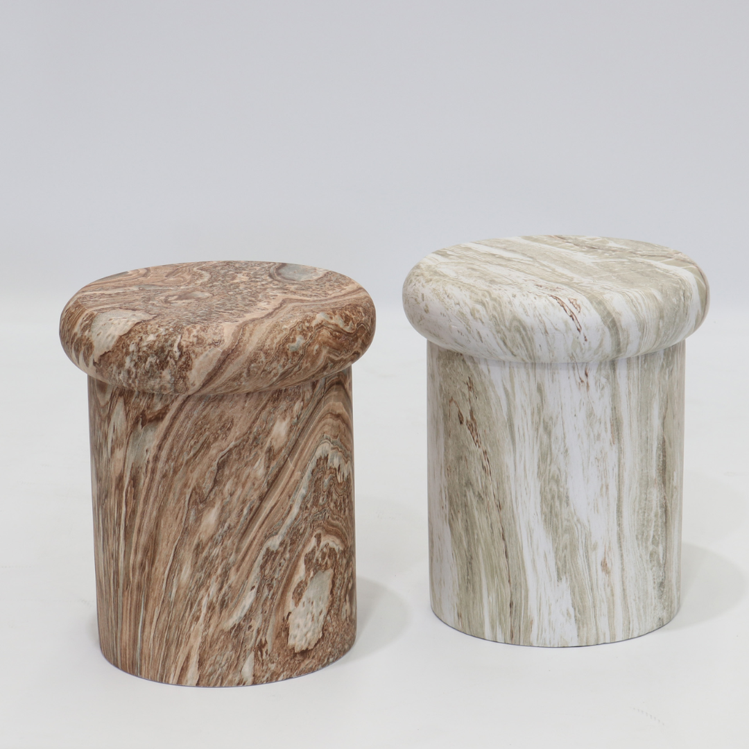 Strata stool in Cool Marble detail view