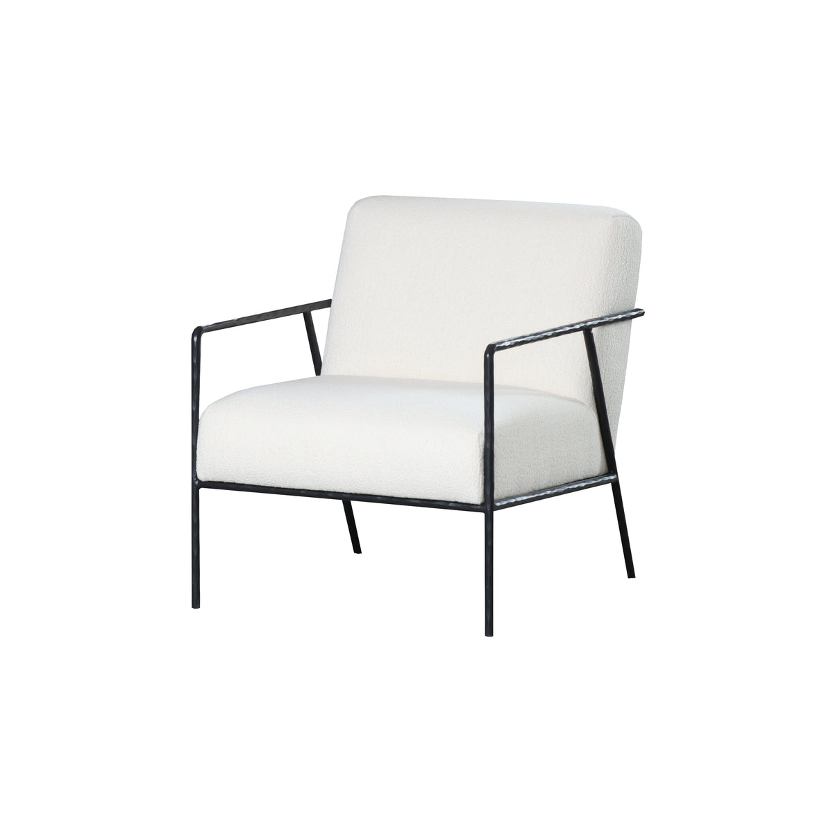 Slim Frame Boucle Chair angle view – Home Lab NZ
