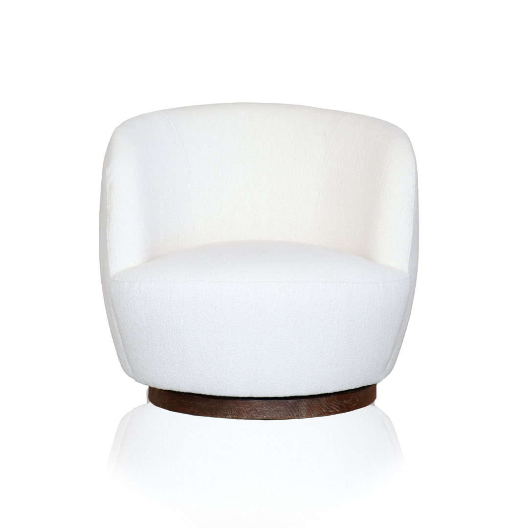 Mid Century Boucle Swivel Chair – Home Lab NZ