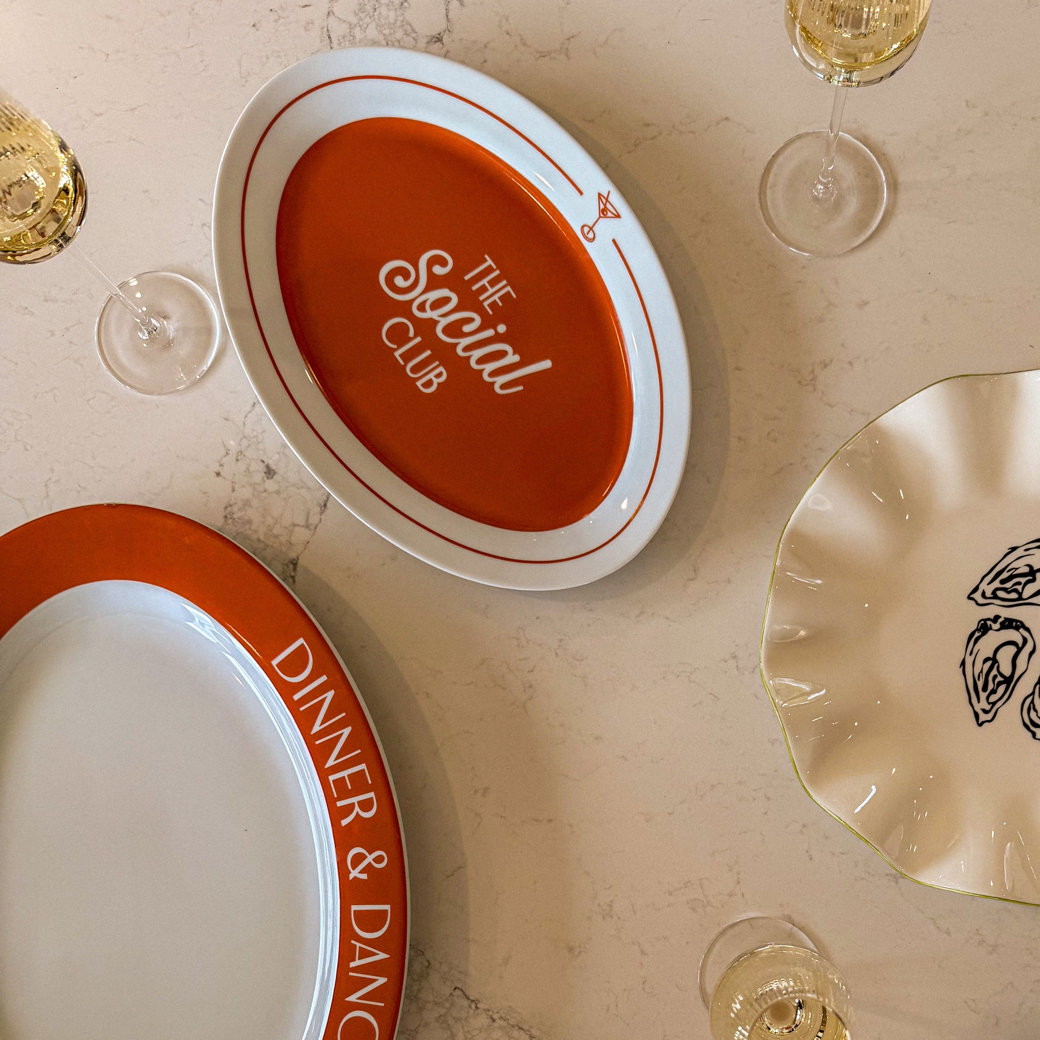 The social club oval platter side view